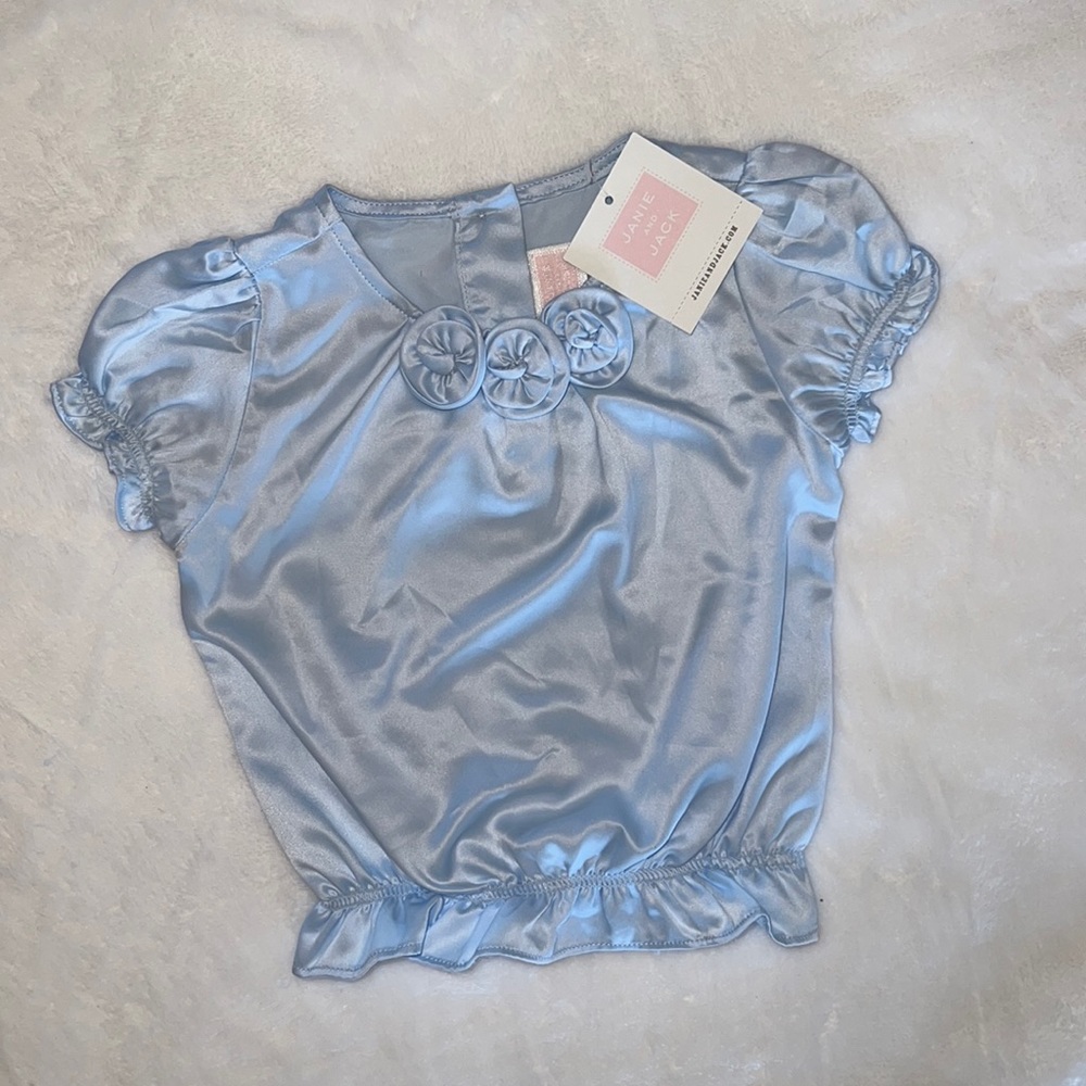 Janie and Jack ice blue blouse